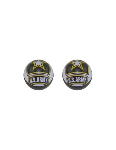 Army Logo Valve Caps Schrader Valve Black/White.